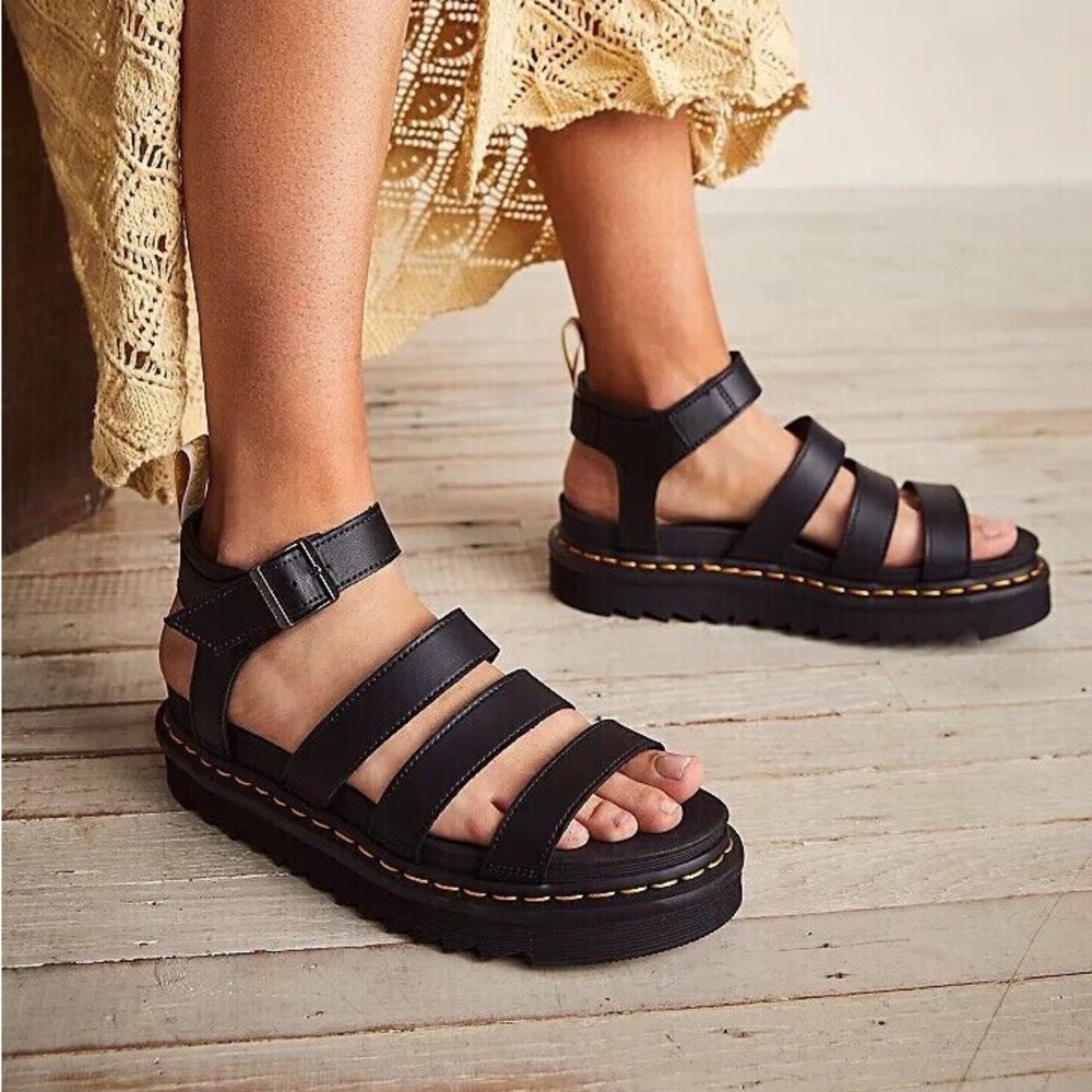 Blaire Doc Marten Gladiator Black Strap Sandals